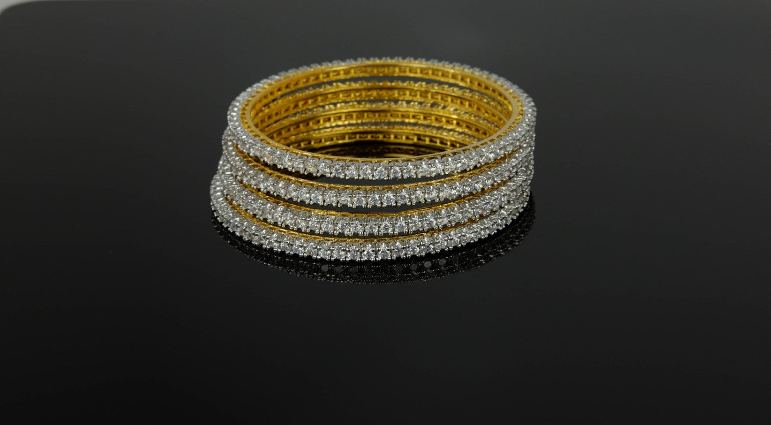 White Studded Bangles