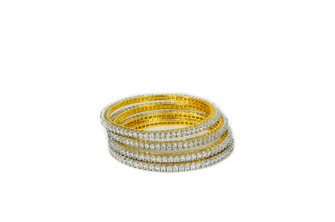 White Studded Bangles