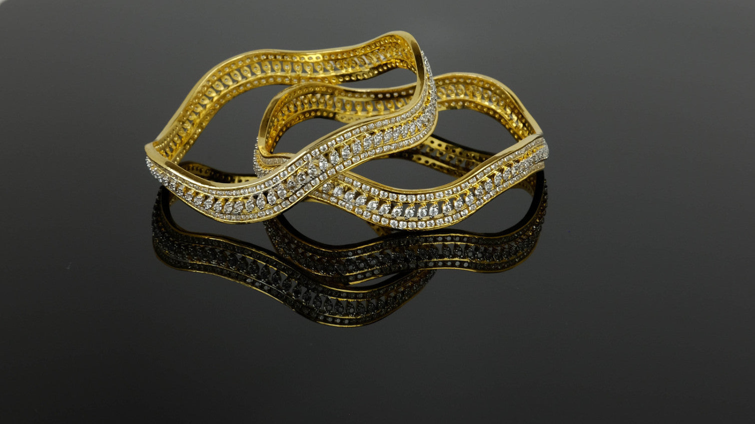 Wave American Diamond Bangles
