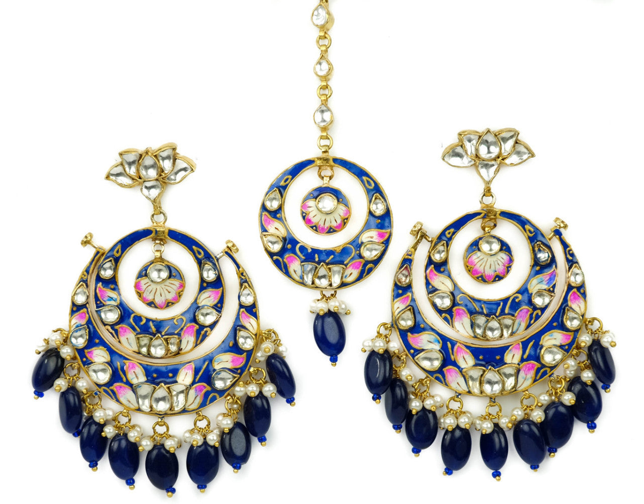 Sapphire Earrings and Tika Set
