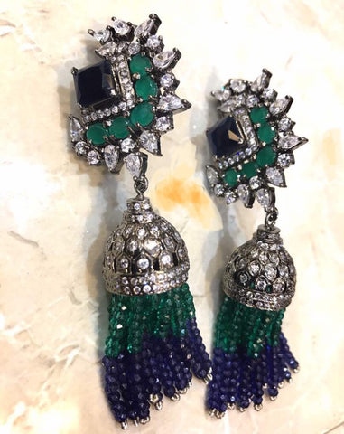 Victorian Green Swaroski Earrings