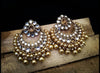 Champagne Stone With Gold Beads Earrings